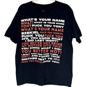 MEN'S FUNNY "WHAT'S YOUR NAME?- EZEKIEL" BLACK SHORT SLEEVE T-SHIRT SIZE LARGE